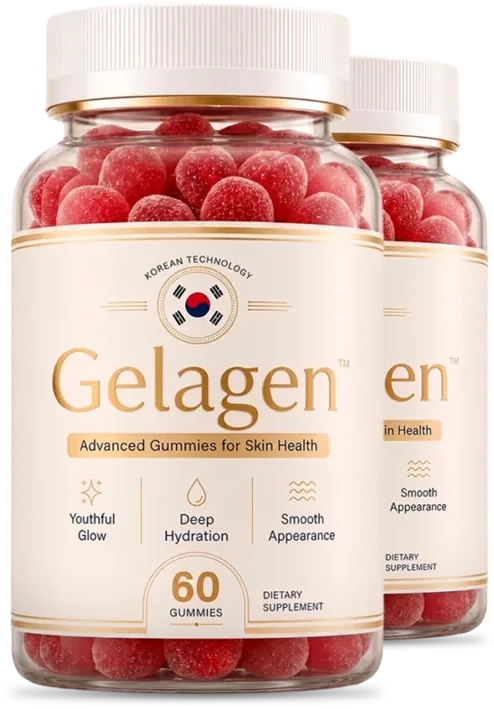Two bottles of Gelagen advanced gummies, a sixty day supply